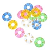 HOUDERCO 15pcsインフレータブルミニスイミングリング装飾品のための小さなプールリングミニハウスデコレーションミニチュア写真小道具