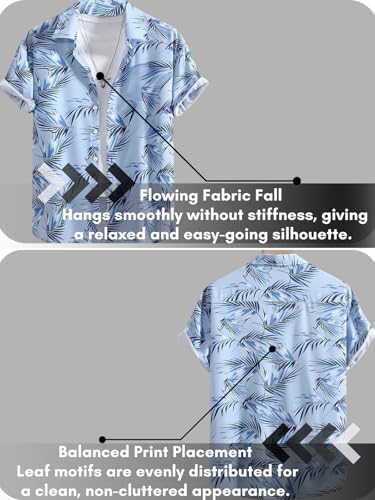 DHRUVI TRENDZ Men's Rayon Shirt - Summer Button Down Shirts | Half Sleeve Printed |Formal |Casual Stylish | Man Regular Fit