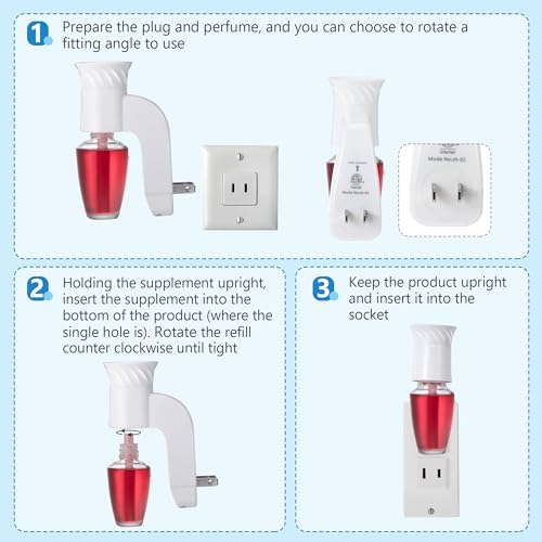 Hohean 2 Pack Wall Fragrance Plug in Compatible with Bath and Body Works WallFlower Fragrances, ETL Certified, Rotatable, Precise Scent Control Fragrance Diffuser Plug for Home, Office (White)