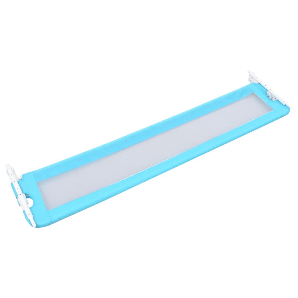 Kleinkind Bettschutzgitter Blau 180x42 cm klappbar aus Polyester mit atmungsaktivem Schutzgitter für Kinderbett, Elternbett, Reisebett, Boxspringbett, höhenverstellbar