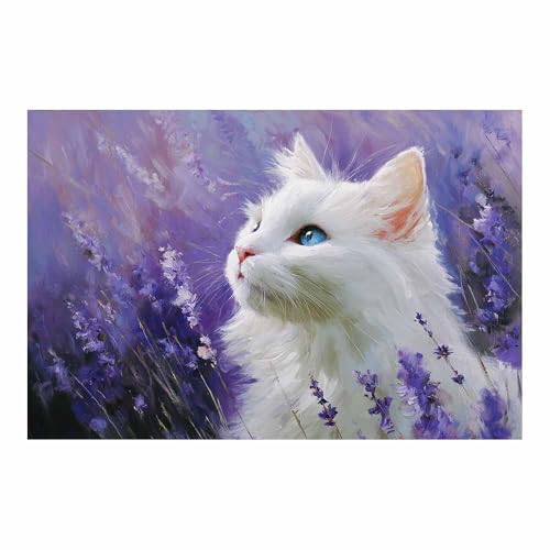 Peinture le chat lisse sur mur art DunPei toile 50x70cm