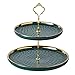 Koszyk Na Owoce, Owoce Warzywa Kosz Blat Metalowe 2/3-poziomowe Kuchenne Miski Do Przechowywania Przekąsek Przechowywanie Babeczek LYWY (Color : Green, Size : 2Tier)
