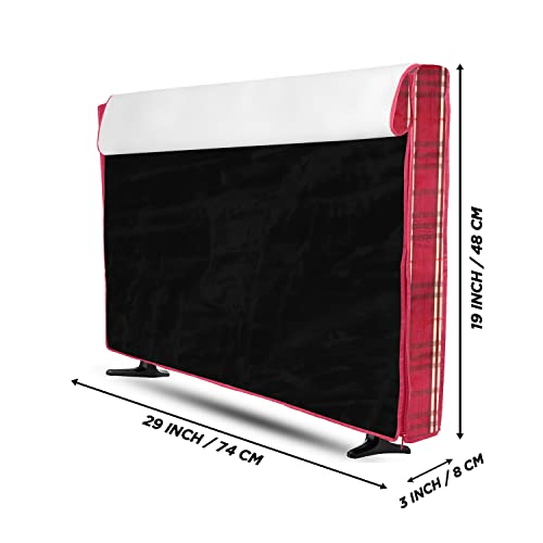 Image of Transparent LCD /LED T.V Protector Cover with Zipper Enclosure for 32 Inch Suitable for All Major Brand & Model (Color-Red, Size-29x3x19 Inches)