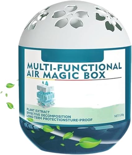 Caja mágica de purificación de aire para interiores, 120 g, limpiador multifuncional de caja mágica de aire, limpiador de polvo Air Magic Box para purificar continuamente el aire, fórmula a base de