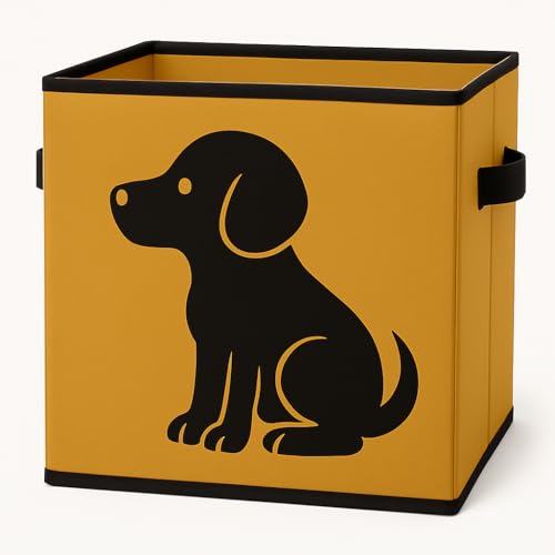 Image of Sopent Dog Toy Basket & Toy Storage Organiser - Foldable Fabric Pet Storage Box for Dogs & Cats, Dog Organizer, Pet Toys Basket, Home Organiser