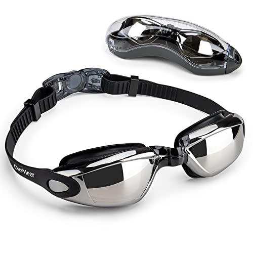 DasMeer Schwimmbrille, kein Auslaufen, Anti-Beschlag, UV-Schutz, Schwimmbrille für Erwachsene, Herren, Damen, Jugendliche (Silber) Cover