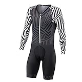 Herren-Radsportanzug Triathlon-Anzug langärmeliger Sportanzug Sommer atmungsaktiv und schnell trocknend, vollen Reißverschluss 9d Gel Overall (Color : 02, Size : Medium)