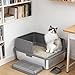 Baoblaze Cat Step Pedal Stool Step Non Slip Easy to Use Cats Footboard for Senior Cats Litters Boxes Kitten, Light Gray