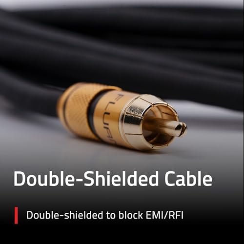 Fluance Premium Grade Subwoofer Cable with Gold-Plated RCA Connectors, High-Performance OFC Cable with Durable Rubber Insulator for Subwoofer, Home Theater, Amplifier - 12 ft by Fluance - Image 4