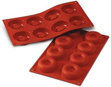 silikomart | SF011 Silicone Mould for SAVARIN Monoportions, Non-Stick, 8 Cavities, Pack of 1 Cake Mould,   65 h 21 mm, Made in Italy