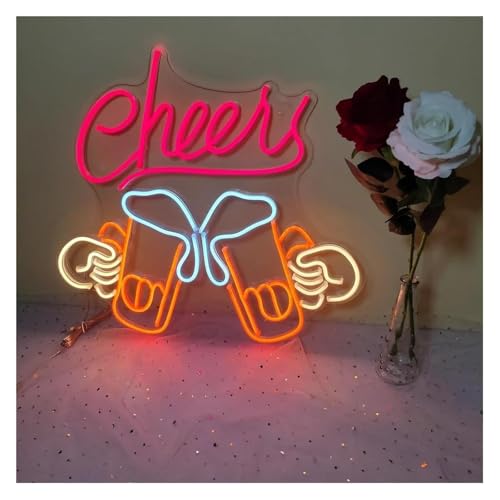 Enseignes au néon Cheers réglables pour illuminer un intérieur sombre de bar