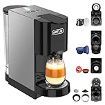 KOTLIE AC-513HF Machine à café multifonctionnelle 5-en-1 pour NES/D G/Café en poudre/ESE Pads (44 mm)/pour a modo mio, convient aux bonnets hauts (Noir)