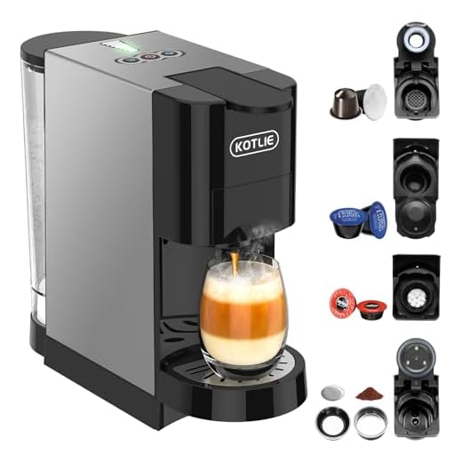 KOTLIE AC-513HF Macchina da caffè multifunzione 5 in 1 per Nespresso Original/per Dolce Gusto/Caffè in polvere/ESE(44 mm)/per Lavazza a modo mio, per tazze alte (Nero)