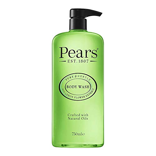 Pears Pure & Gentle Shower Gel, Body Wash with Oil Clear Formula for Removing Excess Oil with Lemon Flower Extracts, 100% Soap Free, Imported, 750 ml