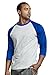 TOP PRO Men's 3/4 Sleeve Casual Raglan Jersey Baseball Tee Shirt (L, Royal Blue/White)