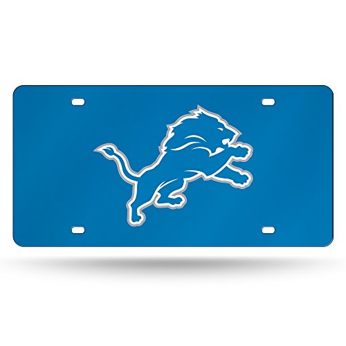 Rico Industries NFL Detroit Lions Laser Inlaid Metal License Plate Tag, 6 x 12-