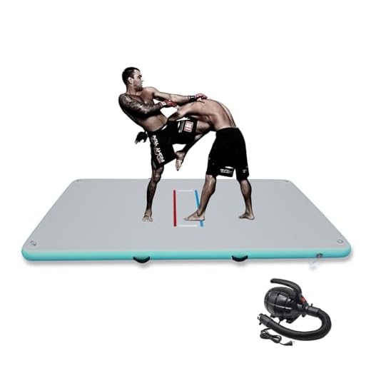 Inflatable Wrestling Mat for Adults/Kids - Thicken PVC Grappling Mat with Air Pump, Portable MMA/BJJ/Judo/Gymnastics Training Mat (5FT/10FT)