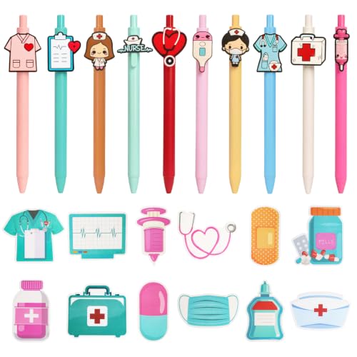 YSDTrink Nurse Gift Set - 10 Cute Pens &12 Funny Sticky Notes