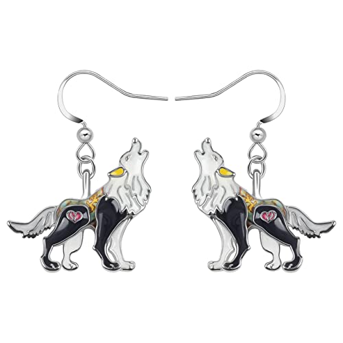 Boucles d'oreilles loup émaillé pour sublimer vos tenues bohèmes
