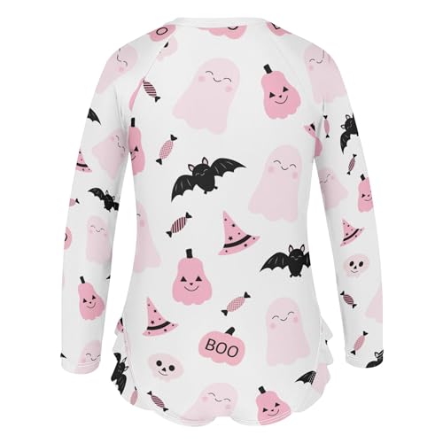 Image of Baby Girl Bathing Suit Long Sleeve UPF 50+ One Piece Toddler Swimsuit