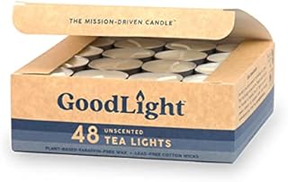 GoodLight Paraffin Free Natural Tea Lights Candle 48 Pieces