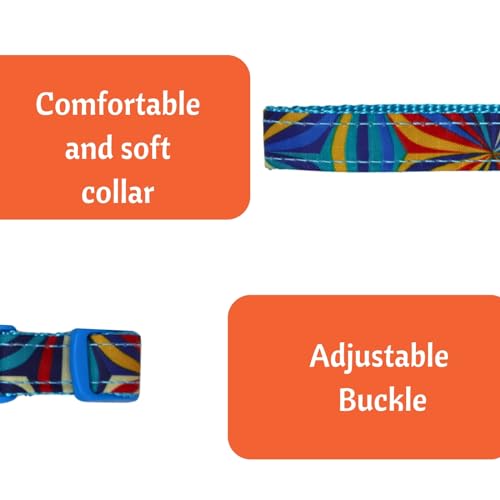 Image of Emily Pets Dog Collar Safety Locking Buckle, Adjustable Soft Breathable Comfortable Nylon Pet Collar for Small, Medium Dogs & Cats (Color May Vary)