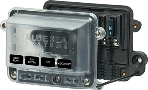 Bloc de fusibles résistant à l'eau Blue Sea Systems 5056 ST-Blade 4 circuits étanche 32V marine