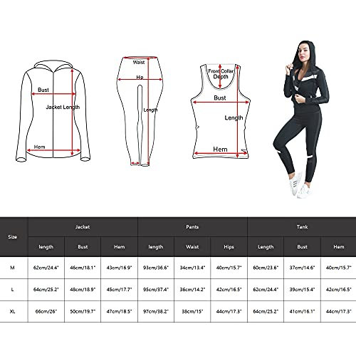 Jacket Vest and Leggings Sets Women Yoga Workout Clothes Sets Jogging Tracksuit Stretch Outfit Set 3 Pieces Set for Women (Rust Red, x_l)