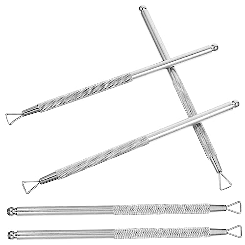 Beatifufu 5pcs Cuticle Pusher Nail Gel Remover Stainless Steel Cuticle Remover Tool Ergonomic Nail Trimmers for Women