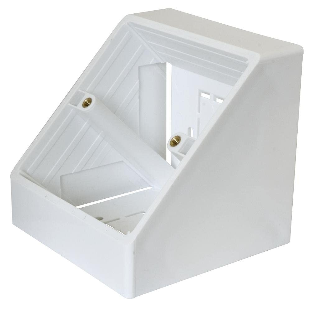 Auline 45 Degree Angled Pattress Surface Mounted Back Box in White (1, Single 1 Gang)