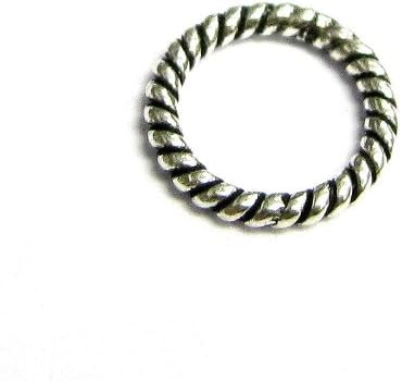 925 Sterling Silver 5mm 6mm 7mm Round Closed Twist Jump Ring Bead 0.9mm 1mm Wire/Connector/Findings/Antique Bright