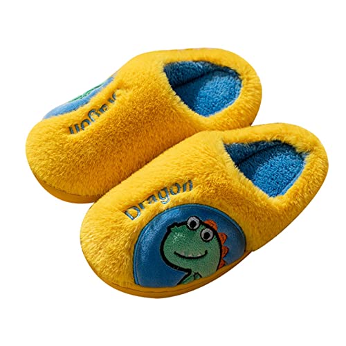 sfdgfhyf Unisex Child Christmas Shoes Fashion Autumn and Winter Boys and Girls Slippers Flat Bottom (Yellow, 3.5-4 Years Toddler)4