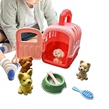 Hundespielzeug – Komplettes 8-teiliges Spielset, Hundekäfig-Pflegestation, pädagogisches Welpe, Tragetaschen-Spielzeug-Set | Haustierarzt-Rollenspiel-Set für und Mädchen ab 3 Jahren Vorschule