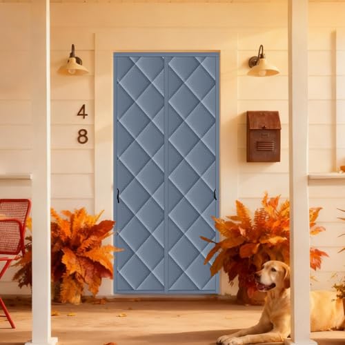 玄関 断熱カーテン 磁気断熱ドアカーテン K 灰 茶 コットン 暖簾 自動閉まる 60x180cm 75x200cm 800x200cm 100x190cm 冷気を防げ 防寒 防水 防風のれん 冷暖房効率アップ 省電対策 冬は暖かい(灰色,180x205c