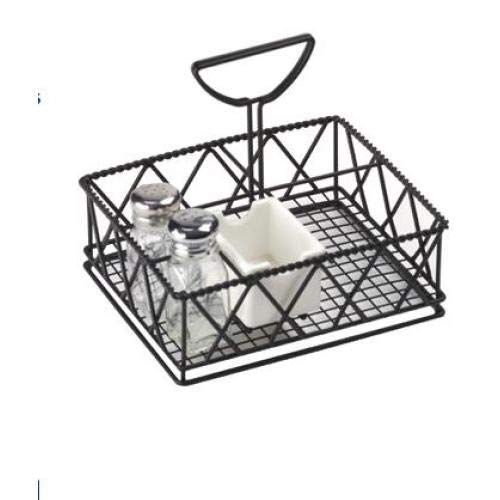 G.e.t. 4-931832 Black Metal Five Compartment Condiment Caddy Iron Powder Coated Table Caddies Collection #TOP7