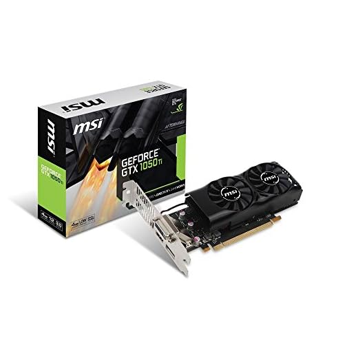 MSI GeForce GTX 1050 TI 4GT LP 4GB Nvidia GDDR5 1x HDMI, 1x DP, 1x DL-DVI-D, 2 Slot Low Proflie, Afterburner OC, Nvidia G-Sync, Grafikkarte