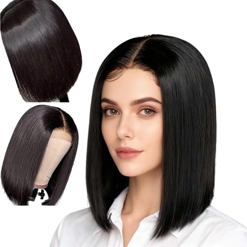 10 Inch Black Bob Wig, Black Short Wigs for Women, Perfect f