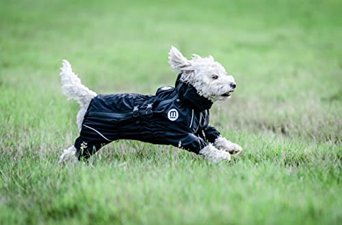 Mikki Doodles Hunde-Regenmantel, wasserdicht, Winddicht, seidiges Futter, weniger Reibung bedeutet weniger Knoten und Verfilzungen, Größe S, Schwarz