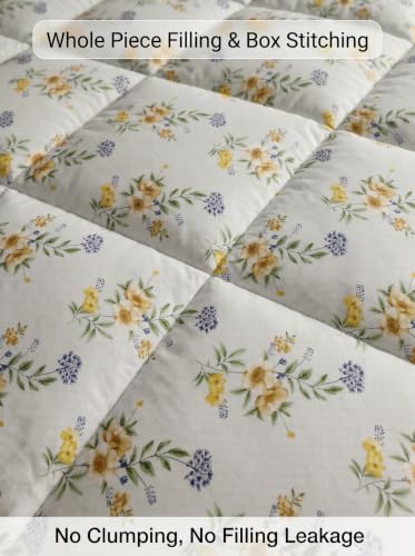 Image of Mafatlal 120 GSM Tulip Premium Microfiber Reversible AC Comforter for Single Bed | Lightweight All Weather Breathable Quilt Blanket | Soft Warm Dohar Duvet | 154 x 228 cm | Ice Blue