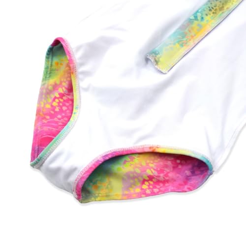 Image of Girls Swimsuits One Pieces Long Sleeve Swimwear UPF50+ Toddler Kids Zipper Sun Protection Bathing Suits Sizes 2-12