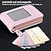 Gavigain Card Holder, Fashionable Card Holder Wallet Portable Antimagnetic Credit Card Holder with Zipper Womens Card Wallet Card Case Holder for Cards ID Business Change (Light Purple)
