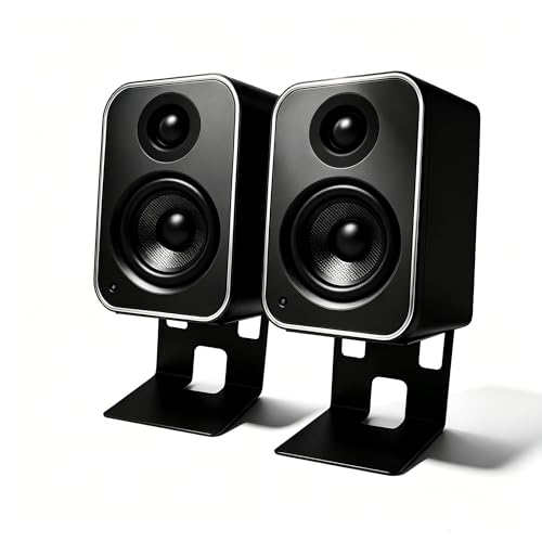 Soporte para altavoces de escritorio universal de metal con diseño basculante tipo A