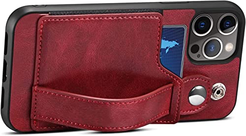 Trdybsk Cases For Iphone 11/11 Pro/11 Pro Max, Pu Leather Wallet Protective Case, With Card Holster Wrist Strap, Mobile Phone Holder Back Cover Case (Color : Red, Size : 11Pro Max 6.5") #TOP3