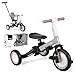 KikkaBoo Flip, Triciclo Evolutivo de Bebé 5 en 1, Bicicleta con o sin Pedales, Ajustable y Transformable, Gris, Desde 1 Año hasta 5 Años