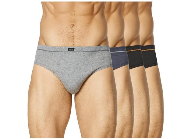 4 Pack Bulk Cotton Tunnel Mens Briefs Undies Underwear Grey Black MZHU4A (L), Black, L, Black, Large2