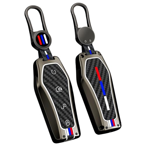 Protection clé BYD Atto 3 Dolphin Han EV coque de clé voiture métal noir 4 boutons