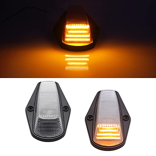 Mynoway Front Led Cab Roof Marker Light Replacement For F150 F250 F350 1984-1997, F250 Hd 1997, F Super Du-Ty 1988-1997, Top Mounted Clearance Running Lamp Assembly, Replace Oe Eotz15442E, F3Hz15442B #TOP1