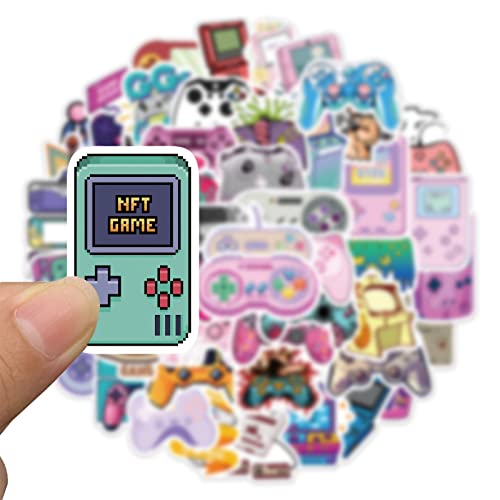 Image of 60pcs Color Gaming Stickers for Teen Water Bottle,Cool Cartoon Trendy Gamepad Stickers Fun Aesthetic Waterproof Vinyl Decals for Laptop Bumper Luggage Skateboard Guitar