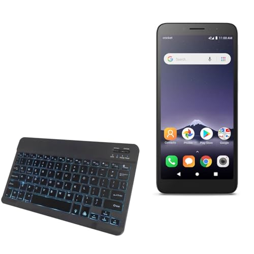 BoxWave Keyboard Compatible with Alcatel Insight - SlimKeys Bluetooth Keyboard - with Backlight, Portable Slim LED 7 Colors - Jet Black