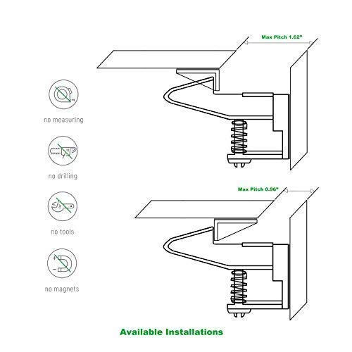 Vmaisi SLOCK-12 Pack Cabinet Locks Child Safety Latches - Vmaisi Baby Proofing Cabinets Drawer Lock thumb #4